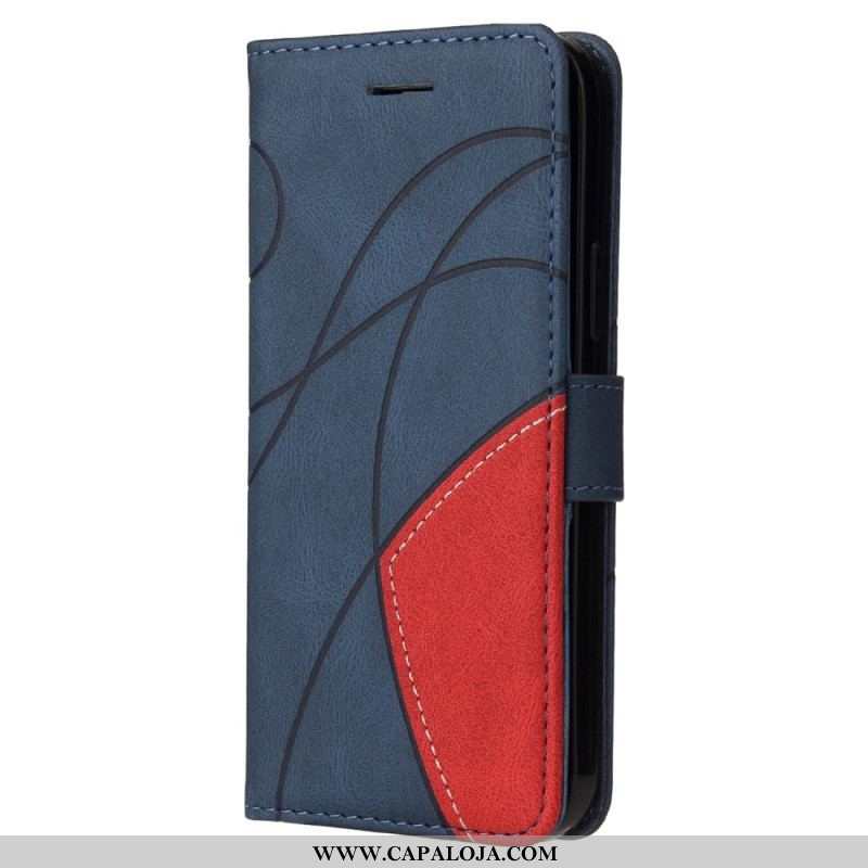 Capa Flip Para Sony Xperia 1 IV De Cordão Correia De Dois Tons