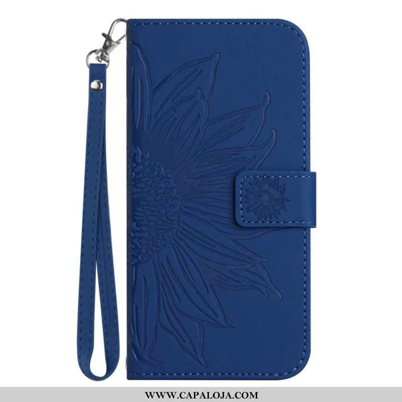 Capa Flip Para Sony Xperia 1 IV De Cordão Girassol Strappy