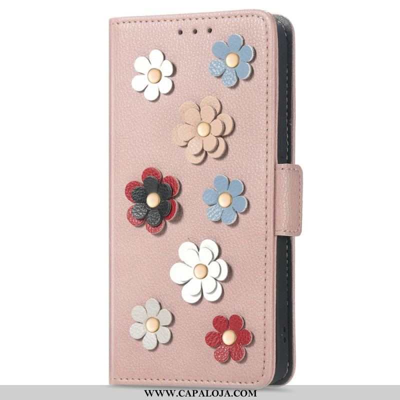 Capa Flip Para Sony Xperia 1 IV Flores Decorativas