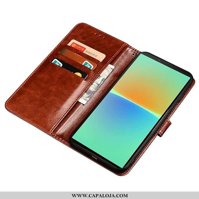 Capa Flip Para Sony Xperia 10 IV Imitação De Couro Idewei