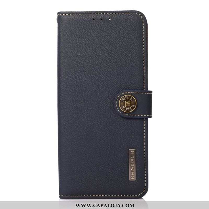 Capa Flip Para Sony Xperia 10 IV Khazneh Rfid Couro Genuíno