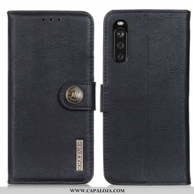 Capa Flip Para Sony Xperia 5 III Imitação De Couro Khazneh