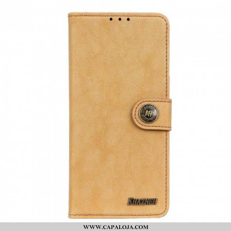 Capa Flip Para Sony Xperia 5 III Khazneh Retrô Split Couro Sintético