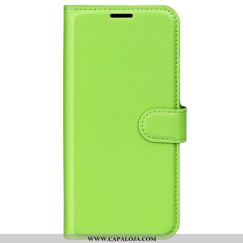 Capa Flip Para Sony Xperia 5 IV Couro Sintético De Lichia Clássico