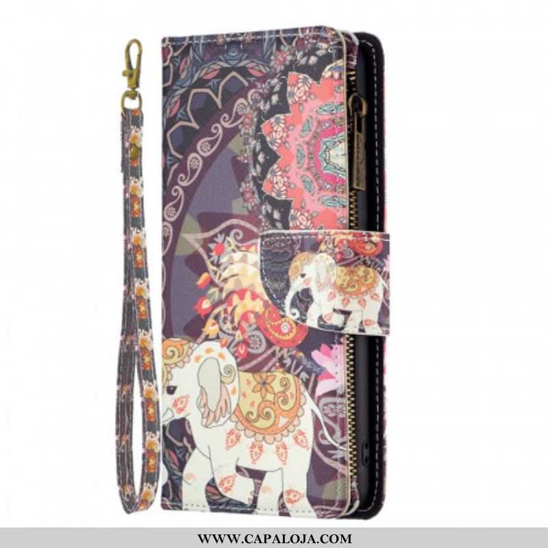 Capa Flip Para Xiaomi 12 / 12X Bolso Elefante Com Zíper