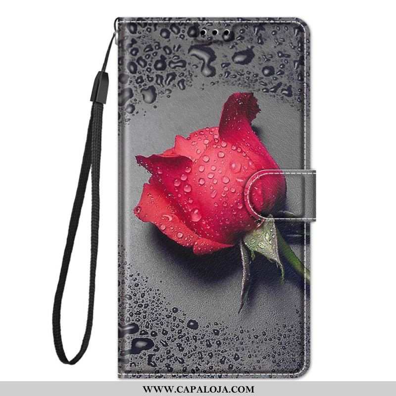 Capa Flip Para Xiaomi 12 / 12X De Cordão Strappy Floral