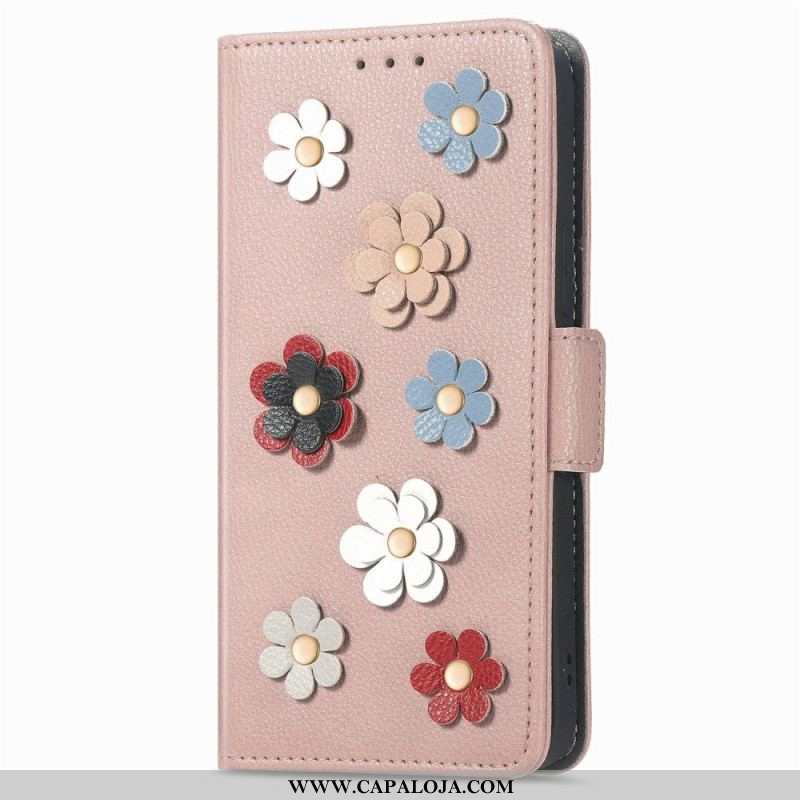 Capa Flip Para Xiaomi 12 Lite Flores 3d