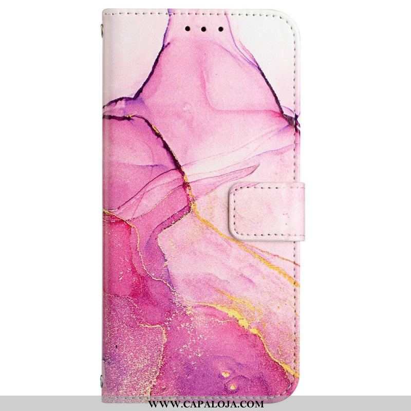 Capa Flip Para Xiaomi 12 Pro De Cordão Mármore Aquarela Listrado