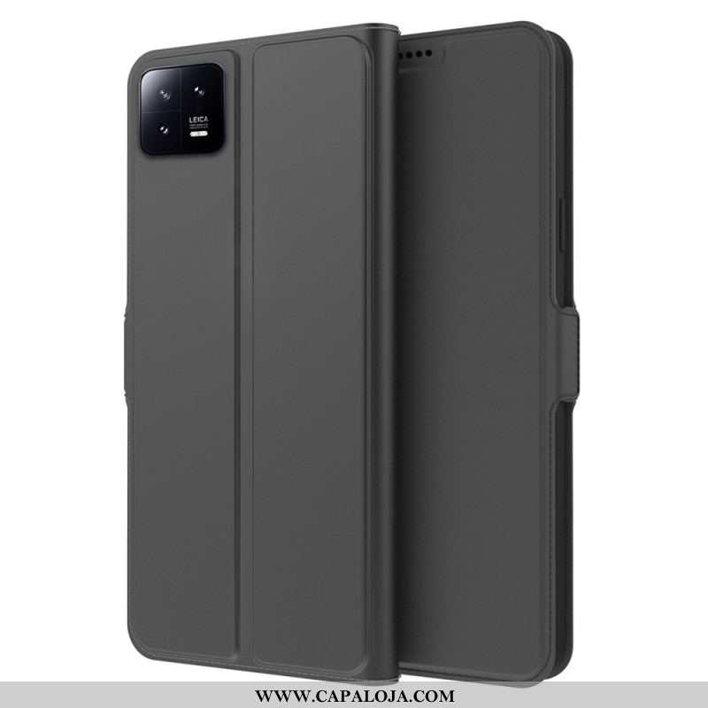 Capa Flip Para Xiaomi 13 Efeito Couro Fino