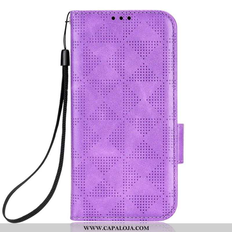 Capa Flip Para Xiaomi 13 Lite Triângulos Com Cordão