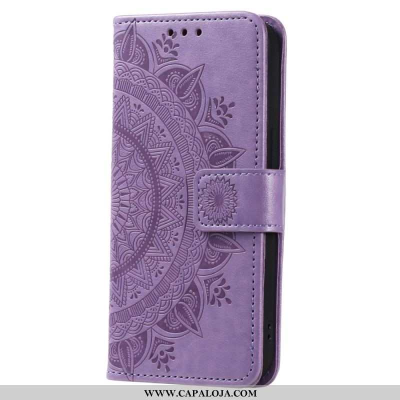 Capa Flip Para Xiaomi 13 Mandala Sol Com Cordão