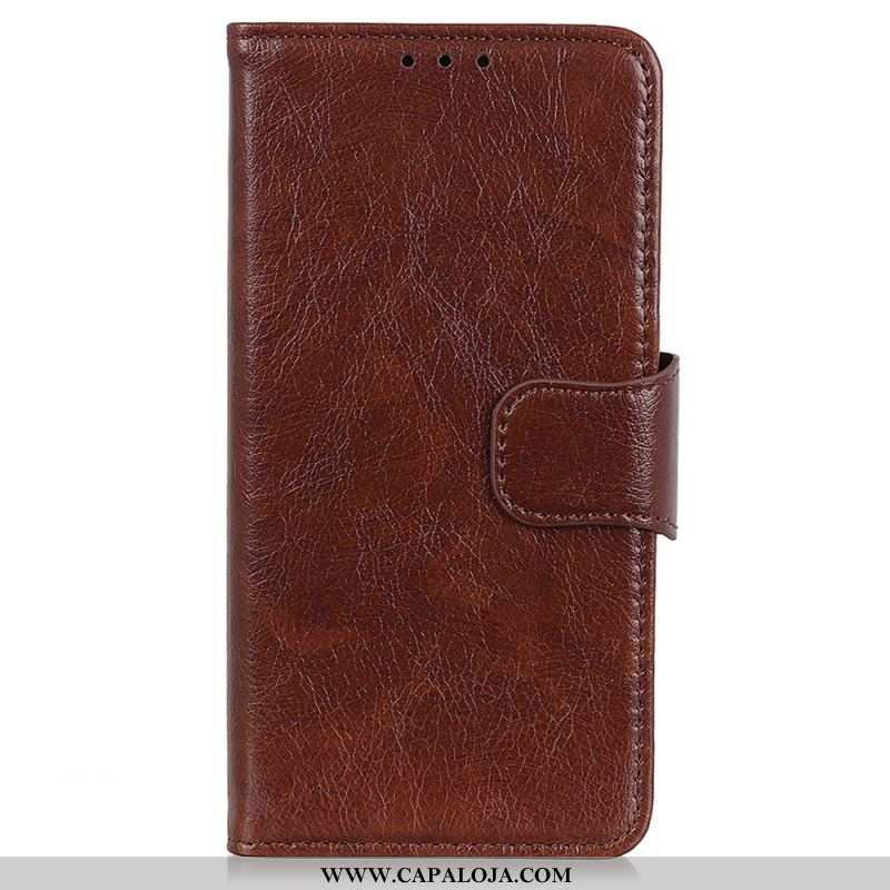 Capa Flip Para Xiaomi 13 Pro Couro Napa Rachado