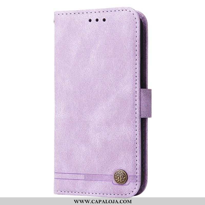 Capa Flip Para Xiaomi 13 Pro Estilo De Couro Com Rebite Decorativo