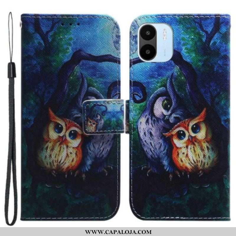 Capa Flip Para Xiaomi Redmi A1 Pintura De Corujas