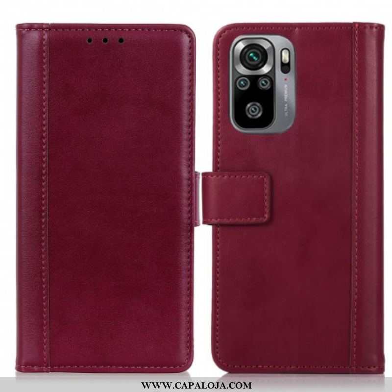 Capa Flip Para Xiaomi Redmi Note 10 / 10S Estilo Couro Dividido