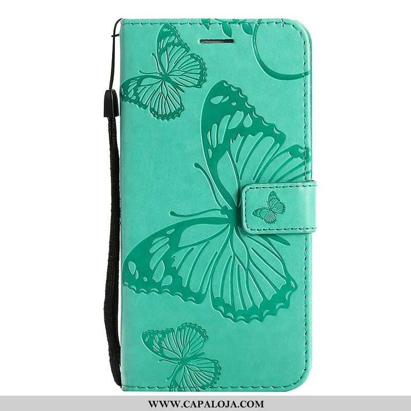 Capa Flip Para Xiaomi Redmi Note 10 5G Borboletas Gigantes