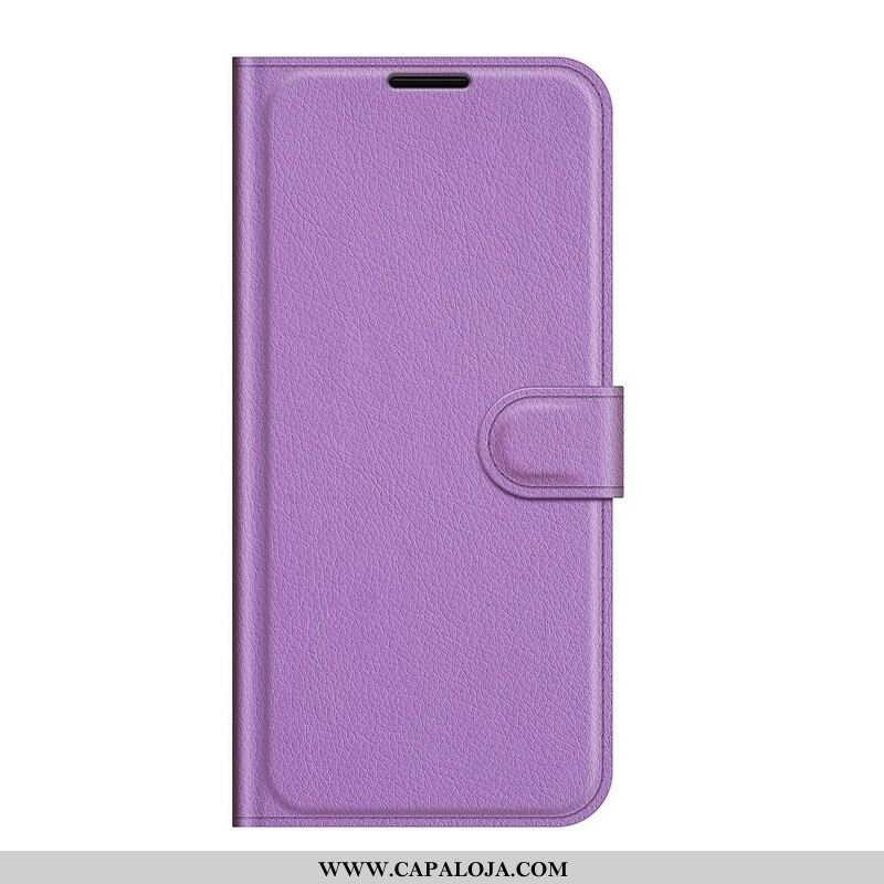 Capa Flip Para Xiaomi Redmi Note 10 5G Couro Falso Clássico