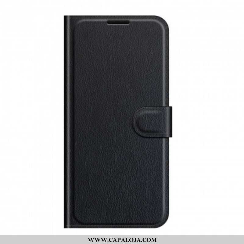 Capa Flip Para Xiaomi Redmi Note 10 5G Couro Falso Clássico