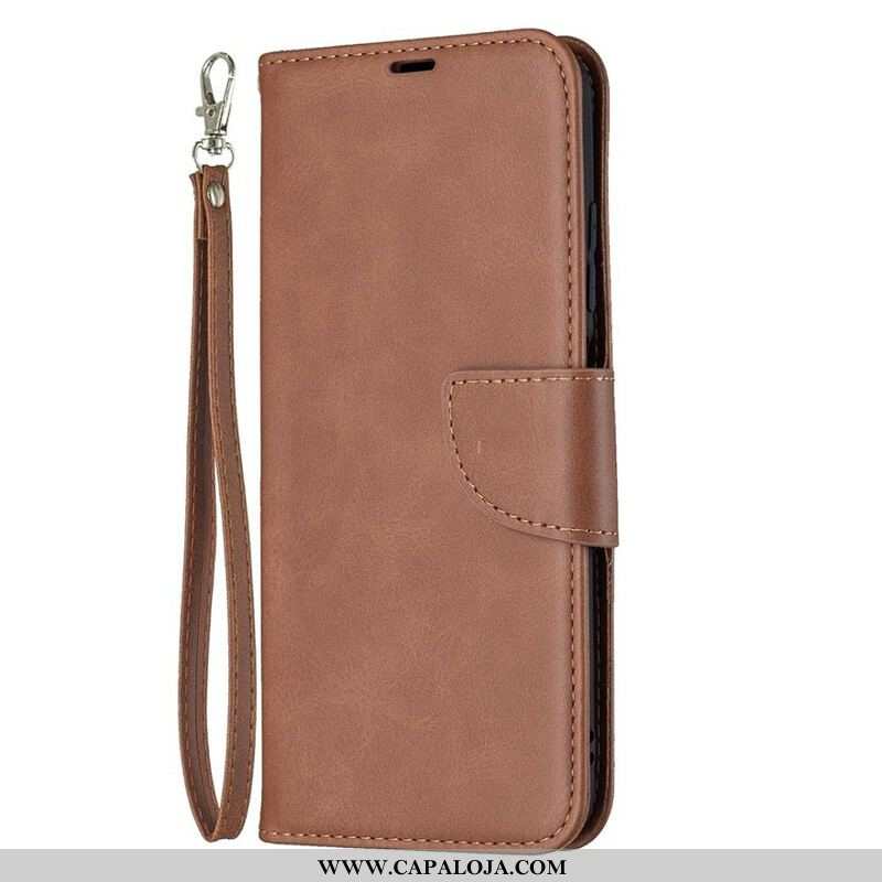 Capa Flip Para Xiaomi Redmi Note 10 5G De Couro Retalho Liso Oblíquo