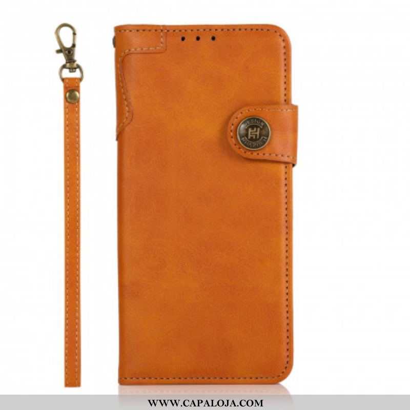 Capa Flip Para Xiaomi Redmi Note 10 5G Imitação De Couro Khazneh