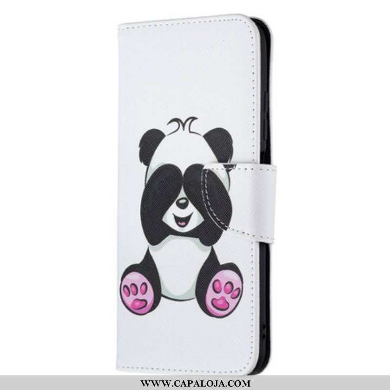 Capa Flip Para Xiaomi Redmi Note 10 5G Panda Divertido