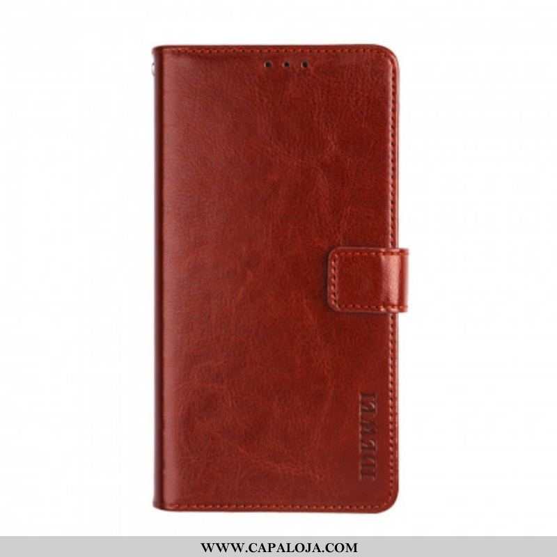 Capa Flip Para Xiaomi Redmi Note 10 Pro Imitação De Couro Idewei