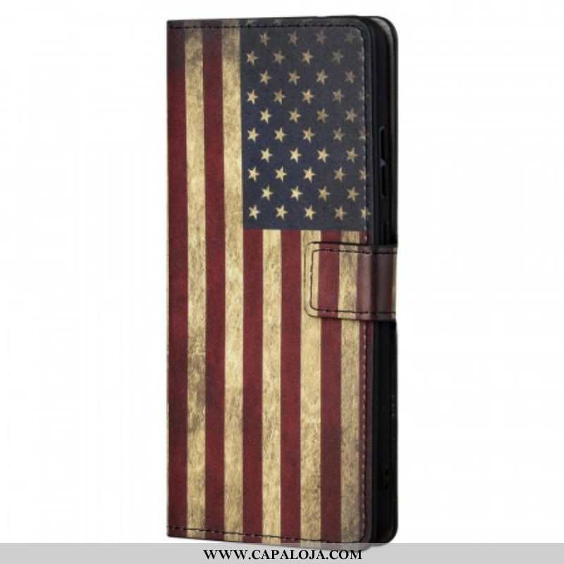 Capa Flip Para Xiaomi Redmi Note 11 / 11S Bandeira Americana