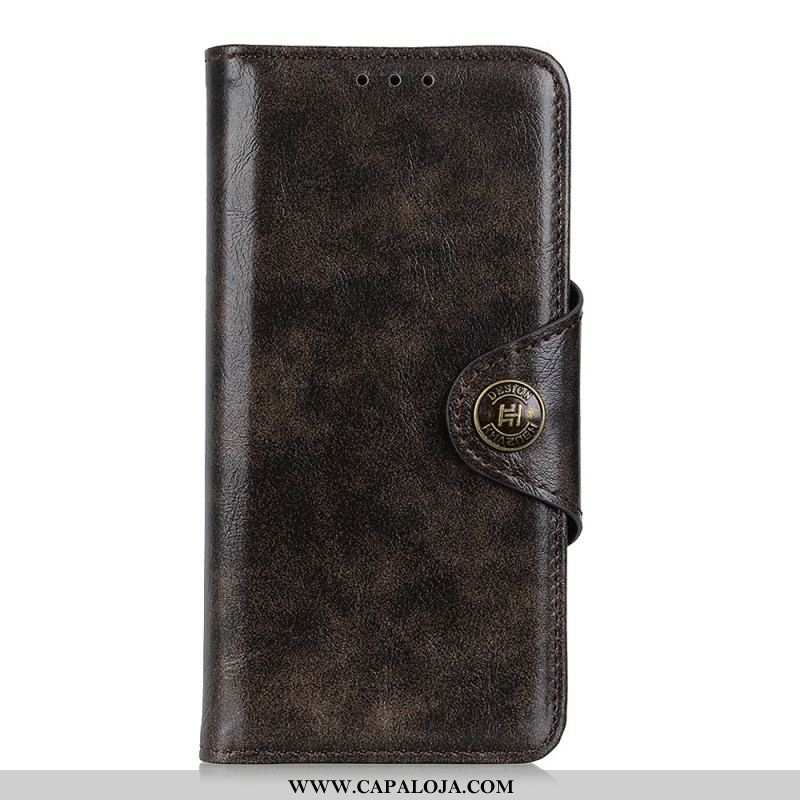 Capa Flip Para Xiaomi Redmi Note 11 / 11S Botão De Couro Sintético Brilhante