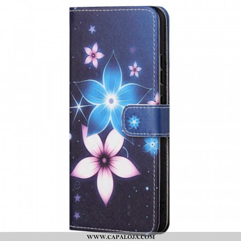 Capa Flip Para Xiaomi Redmi Note 11 / 11S De Cordão Flores De Cinta Lunar