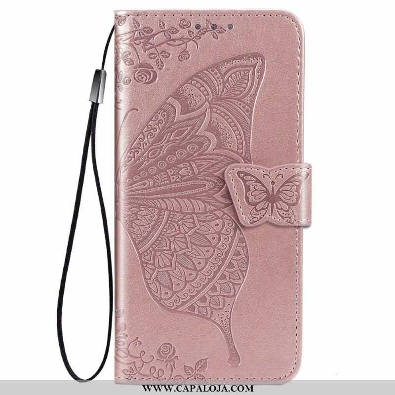 Capa Flip Para Xiaomi Redmi Note 11 / 11S Meia Borboleta