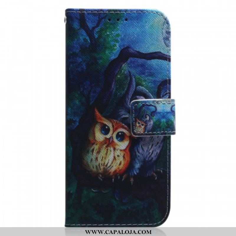 Capa Flip Para Xiaomi Redmi Note 11 / 11S Pintura De Corujas