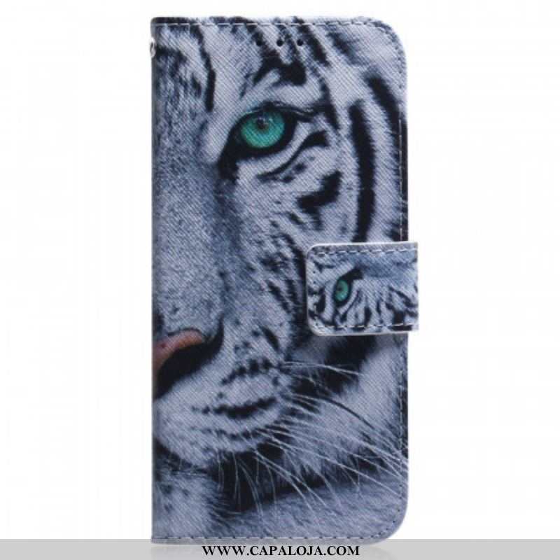 Capa Flip Para Xiaomi Redmi Note 11 Pro / 11 Pro 5G Cara De Tigre