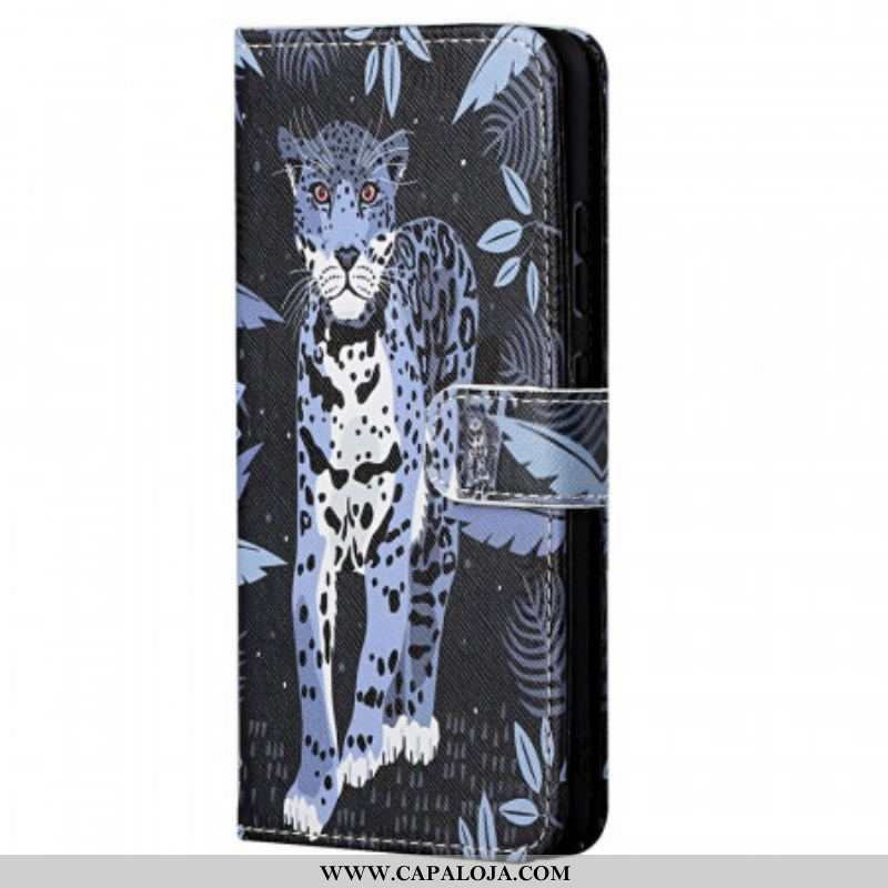 Capa Flip Para Xiaomi Redmi Note 11 Pro / 11 Pro 5G De Cordão Leopardo Strappy