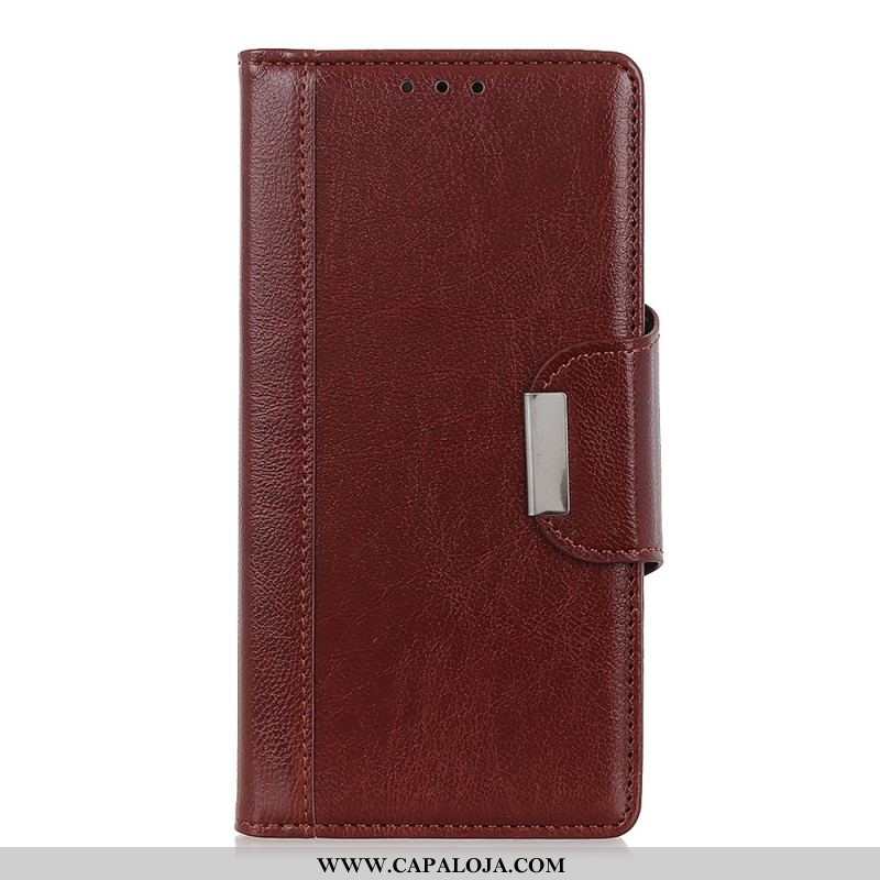 Capa Flip Para Xiaomi Redmi Note 12 4G Fecho De Prata