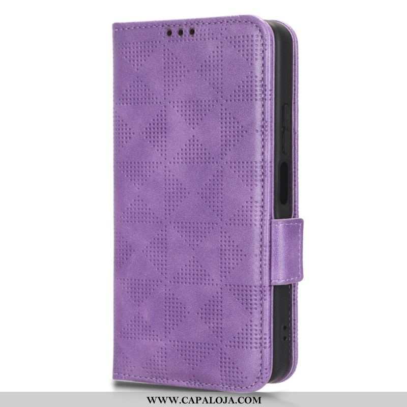 Capa Flip Para Xiaomi Redmi Note 12 4G Triângulos Com Cordão