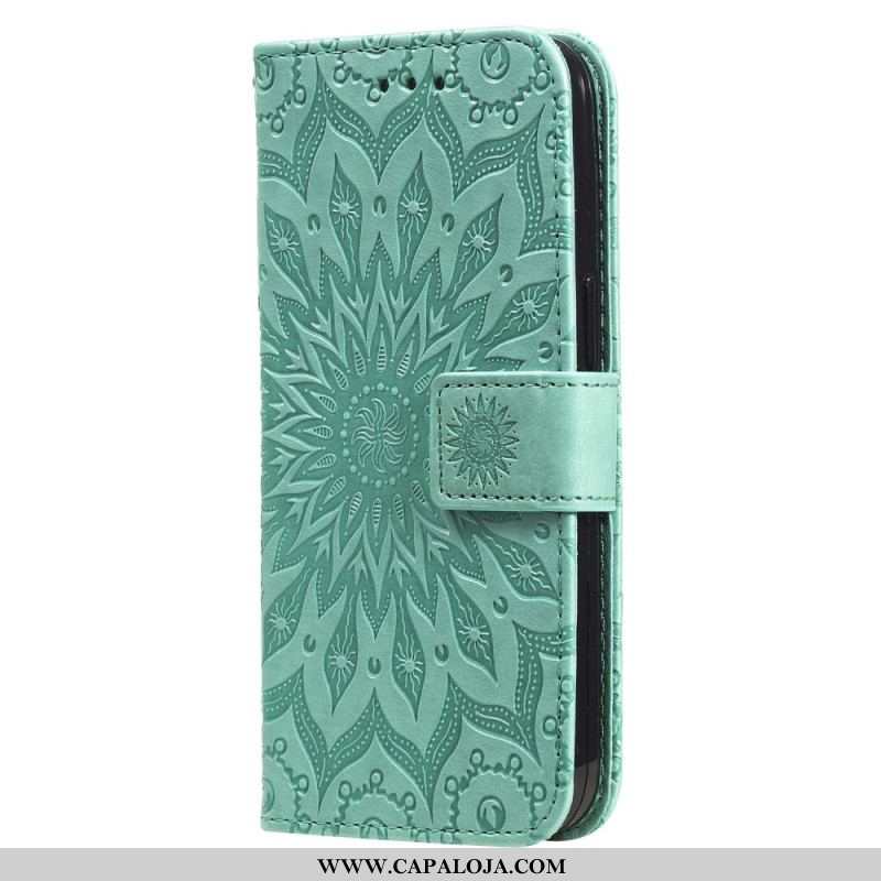 Capa Flip Para Xiaomi Redmi Note 12 5G Sol Com Cordão