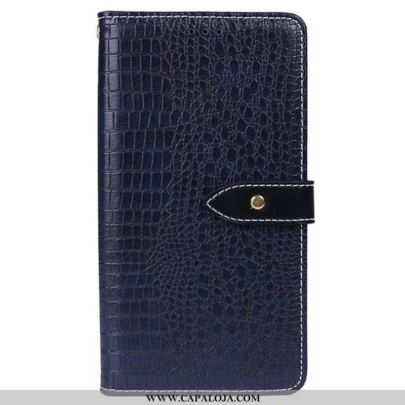 Capa Flip Para Xiaomi Redmi Note 12 Pro Crocodilo Idewei