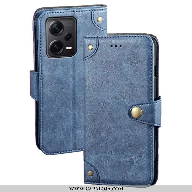 Capa Flip Para Xiaomi Redmi Note 12 Pro Plus Botão Magnético