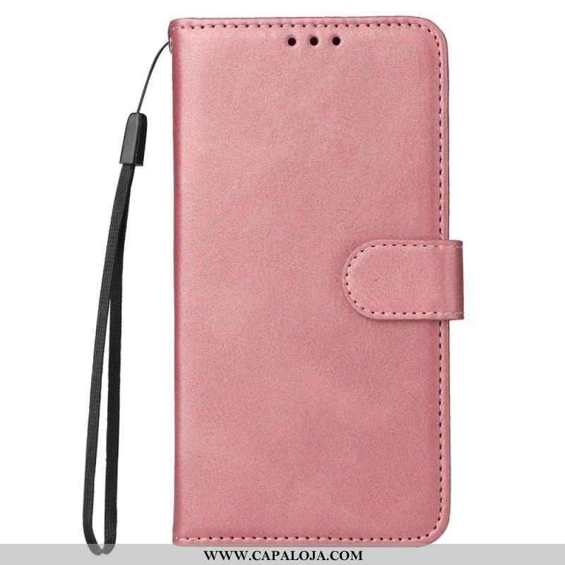 Capa Flip Para Xiaomi Redmi Note 12 Pro Plus De Cordão Simples Com Alça