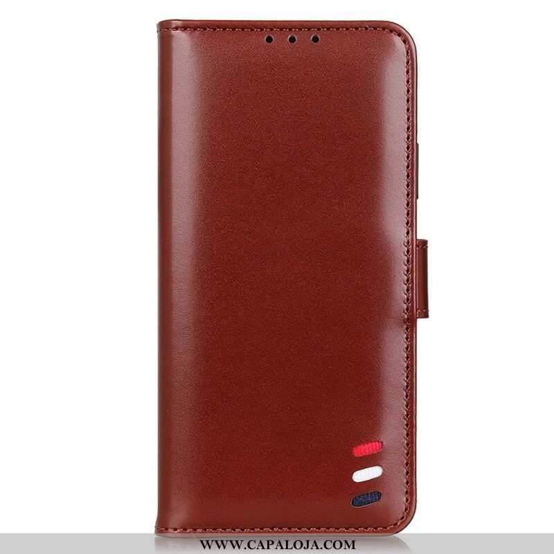 Capa Flip Para iPhone 13 Mini Efeito Couro Tricolor