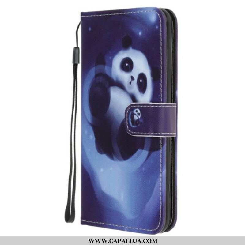 Capa Flip Para iPhone 13 Mini Espaço Panda