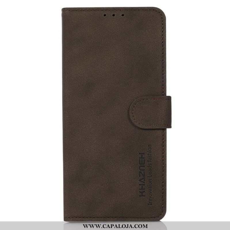 Capa Flip Para iPhone 13 Mini Khazneh Moda Efeito Couro