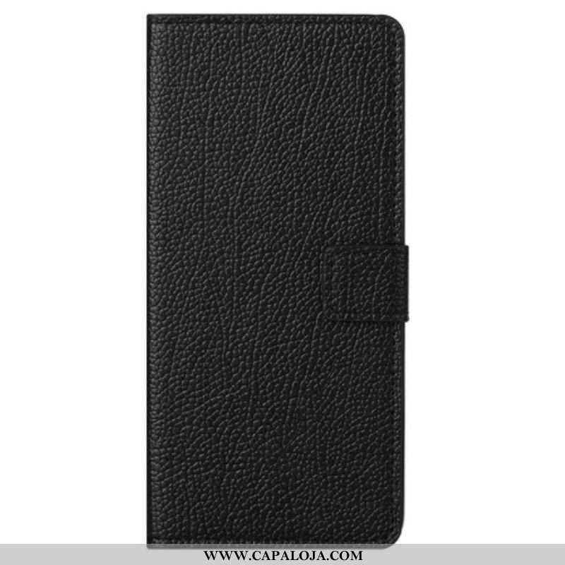 Capa Flip Para iPhone 13 Pro Max Efeito De Couro Granulado De Lichia