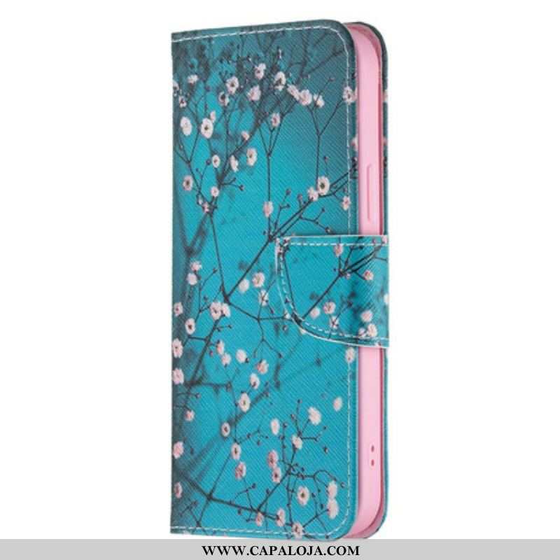 Capa Flip Para iPhone 13 Pro Max Ramo Florido