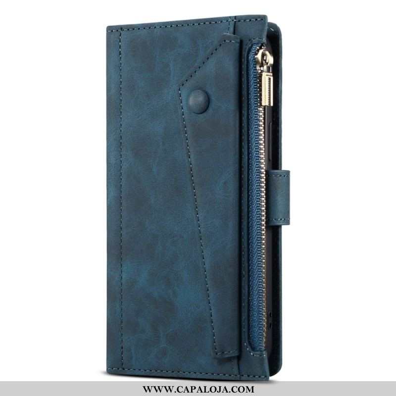 Capa Flip Para iPhone 14 Com Bolsa De Zíper