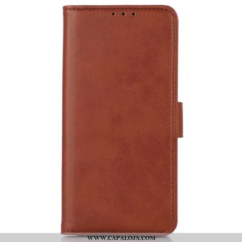 Capa Flip Para iPhone 14 Couro Sintético Fosco