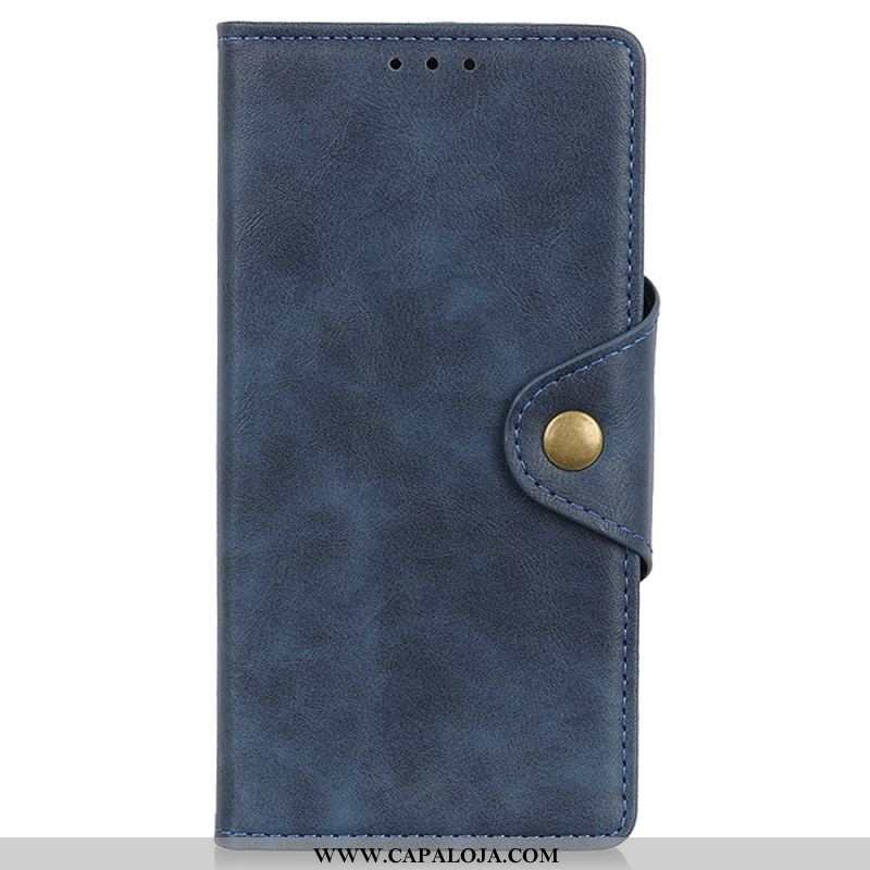 Capa Flip Para iPhone 14 Fecho De Botão Magnético