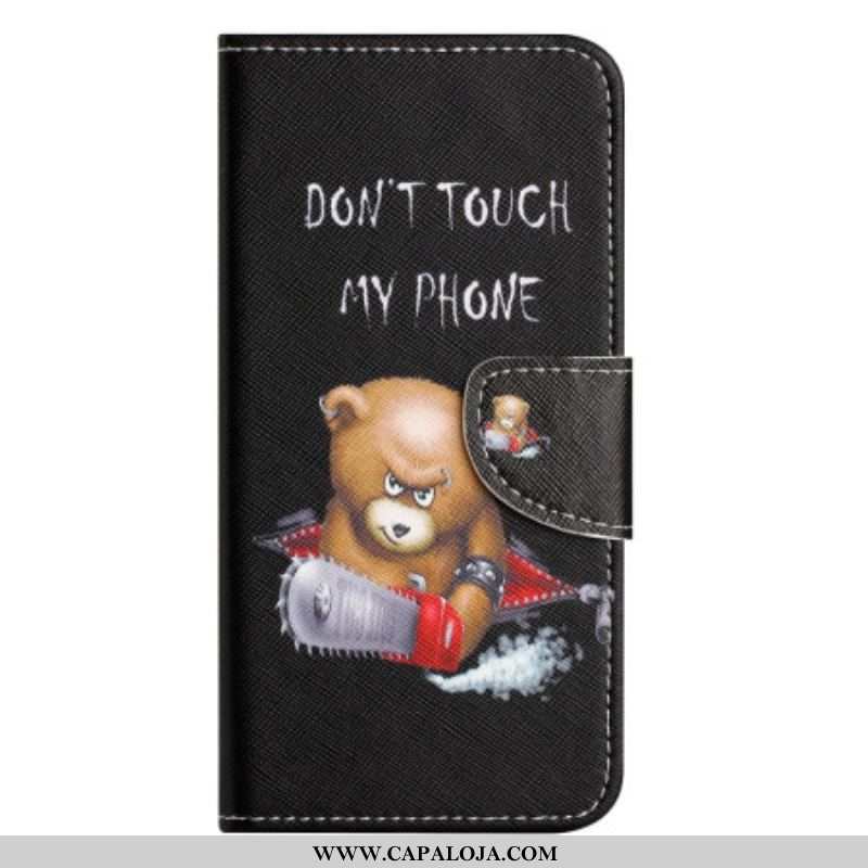 Capa Flip Para iPhone 14 Plus Urso Perigoso