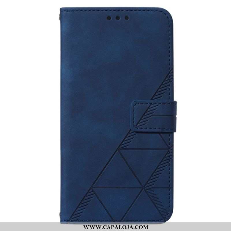 Capa Flip Para iPhone 14 Pro De Cordão Cintas Triângulos