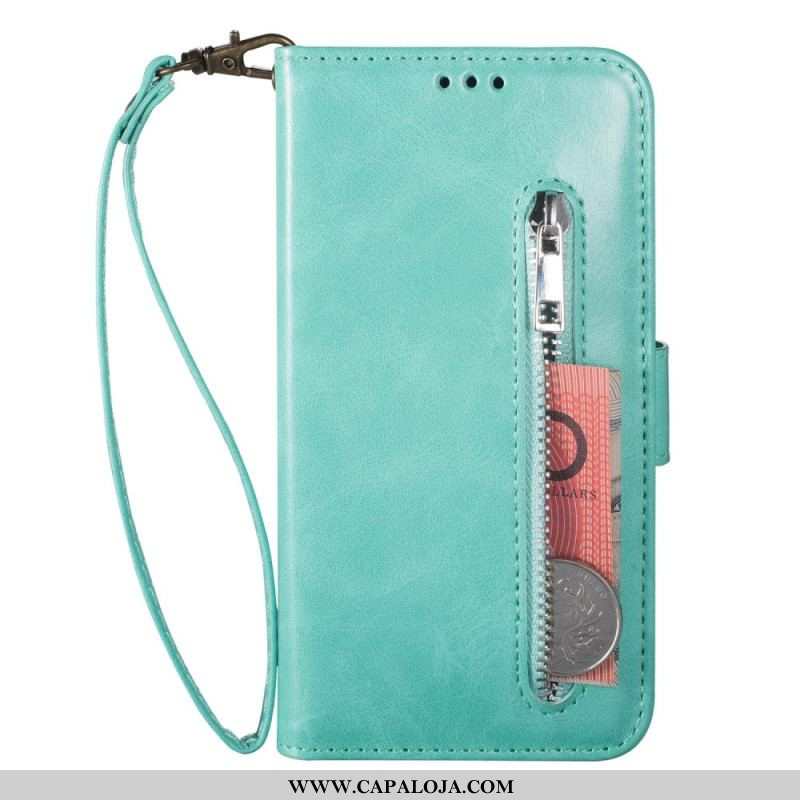 Capa Flip Para iPhone 14 Pro De Cordão Porta-moedas Cordão